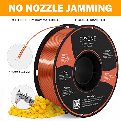 Silk Copper PLA Filament for 3D Printing