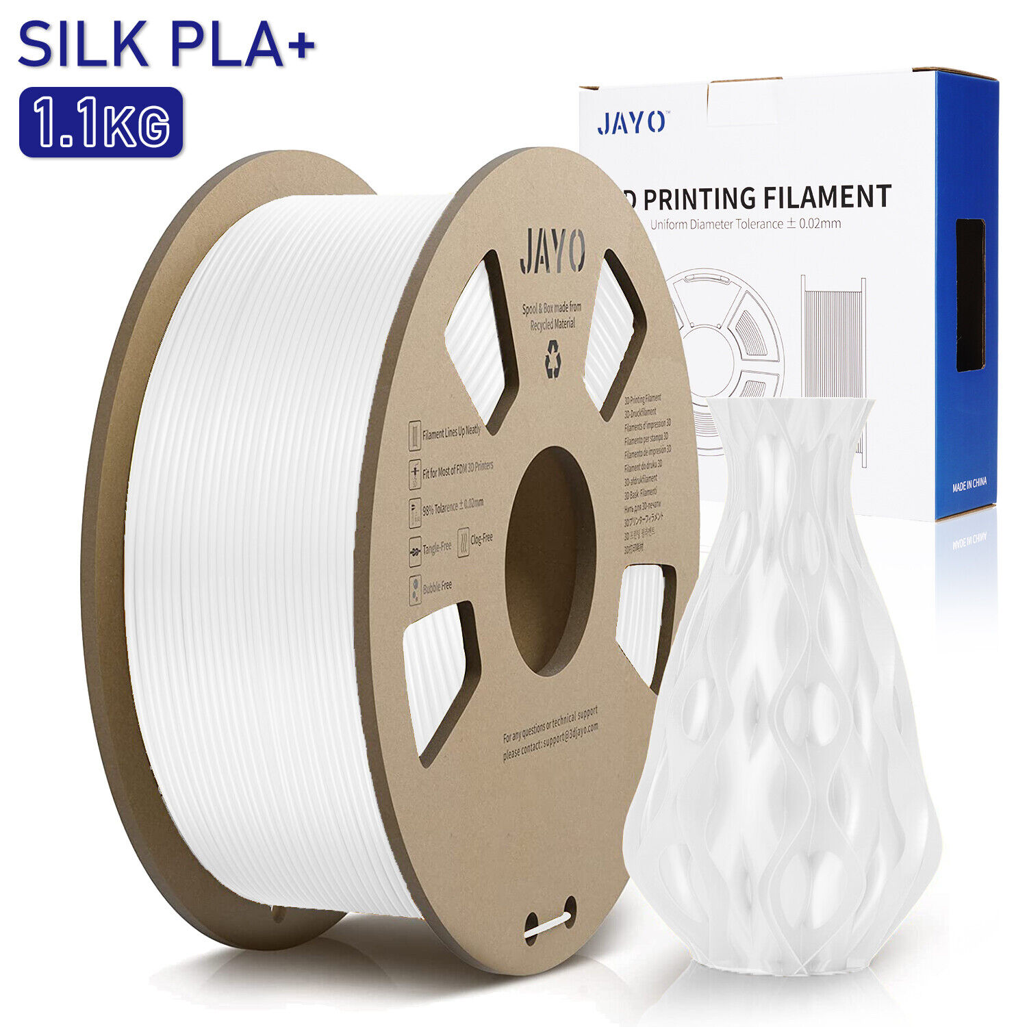 Shiny Metallic JAYO Silk PLA+ 3D Filament