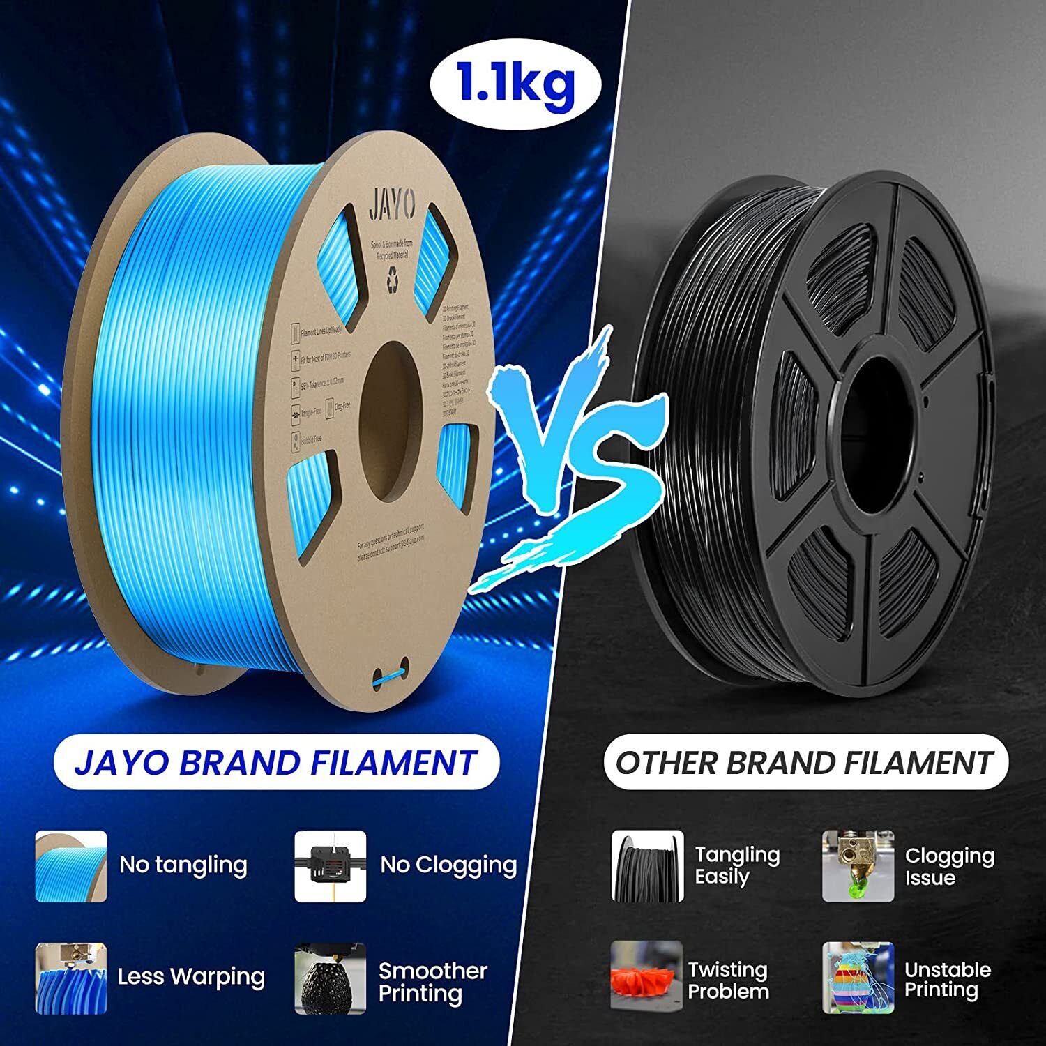 Beliveer Black Shiny Metallic 3D Printer Filament