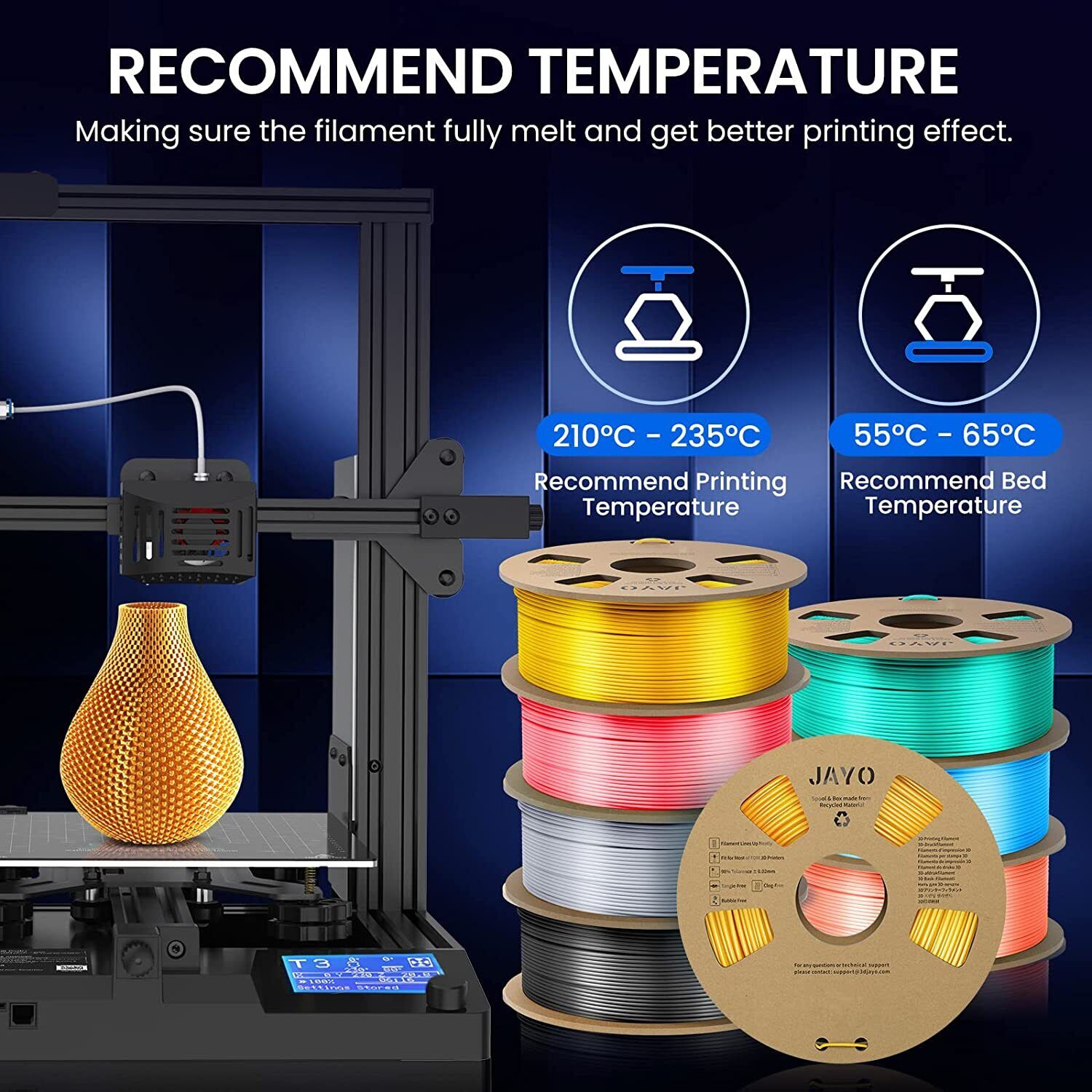 Beliveer Black Shiny Metallic 3D Printer Filament