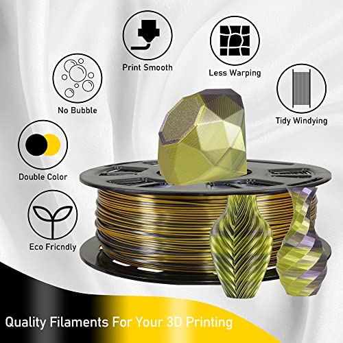 MIKA3D Bicolor Silk Metallic PLA Filament - 1.75mm