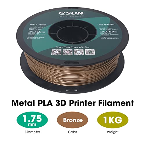 eSUN 1.75mm Metallic PLA Filament for 3D Printers