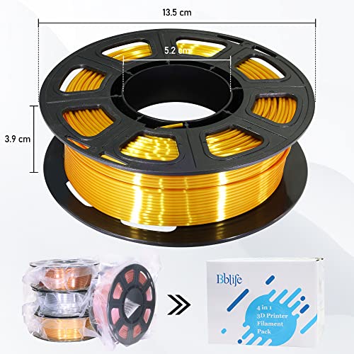 4-Pack Silk PLA 3D Printer Filament