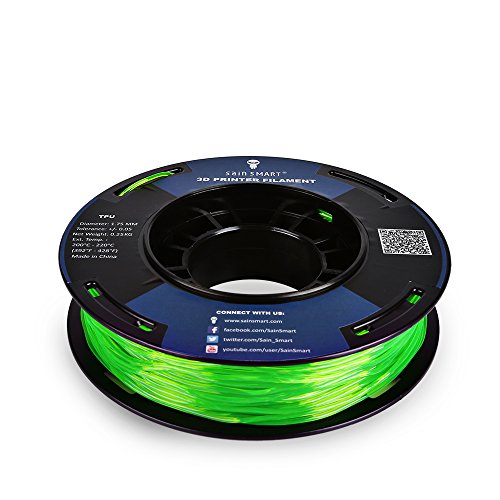 Flexible Green TPU Filament, 250g - 1.75mm