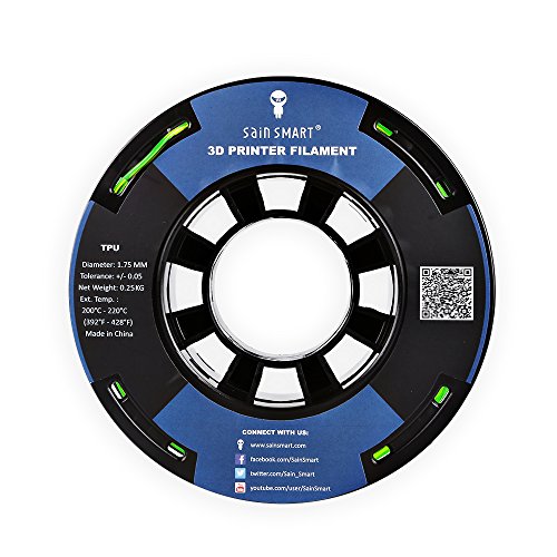 Flexible Green TPU Filament, 250g - 1.75mm