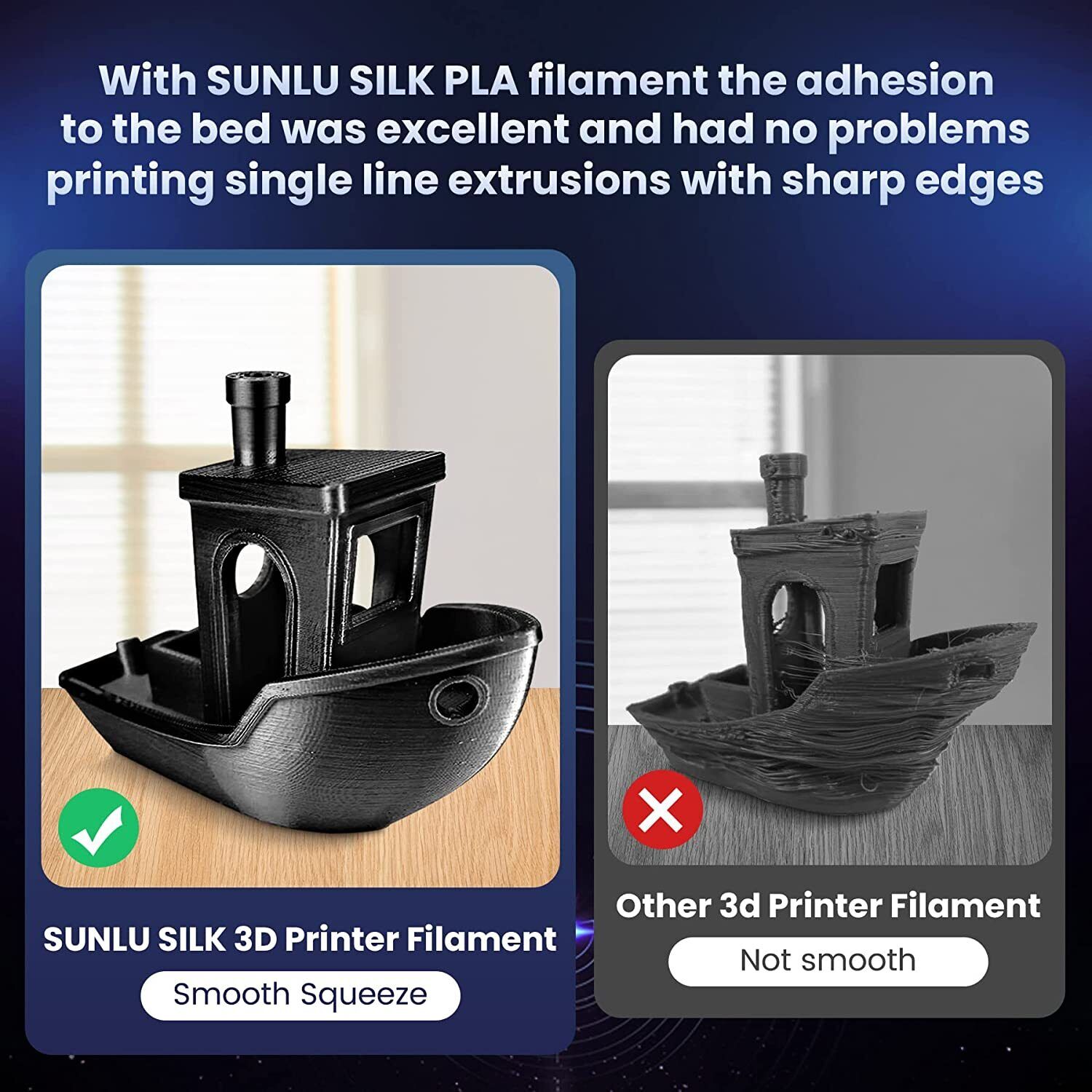Shiny Black Silk PLA+ Filament - 1KG