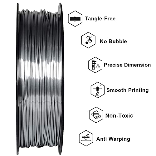 Giantarm Metallic Silver PLA Filament 1kg Spool
