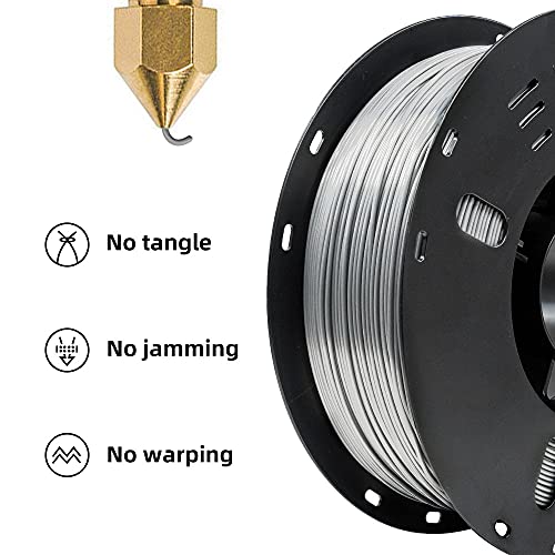 Silk Silver 3D Printer Filament 1.75mm, 1kg Spool