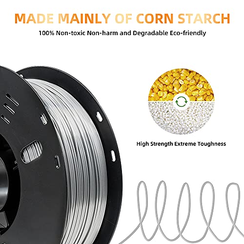 Silk Silver 3D Printer Filament 1.75mm, 1kg Spool