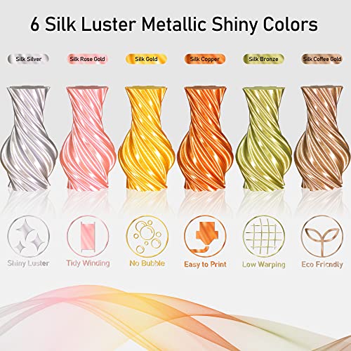 MIKA3D 6 Metallic Silk PLA Filament Bundle