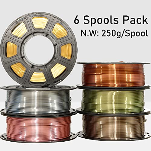 MIKA3D 6 Metallic Silk PLA Filament Bundle