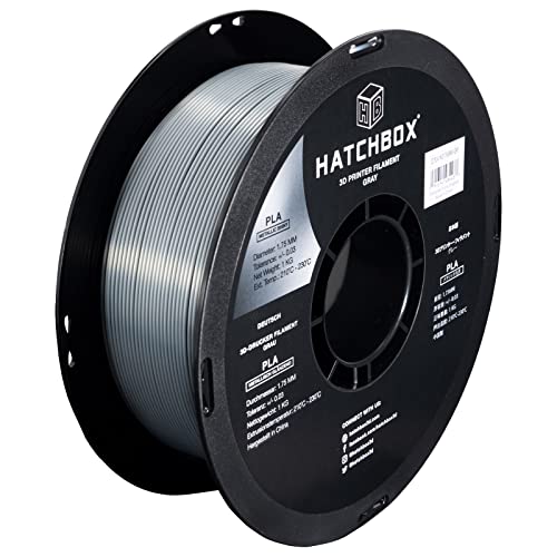 HATCHBOX Gray Metallic PLA 3D Printer Filament, +/-0.03mm