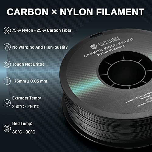 Black Carbon Fiber Filled Nylon Filament Spool