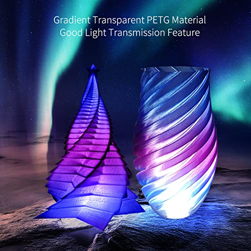 iSANGHU Gradient Transparent PETG 3D Filament 1.75mm