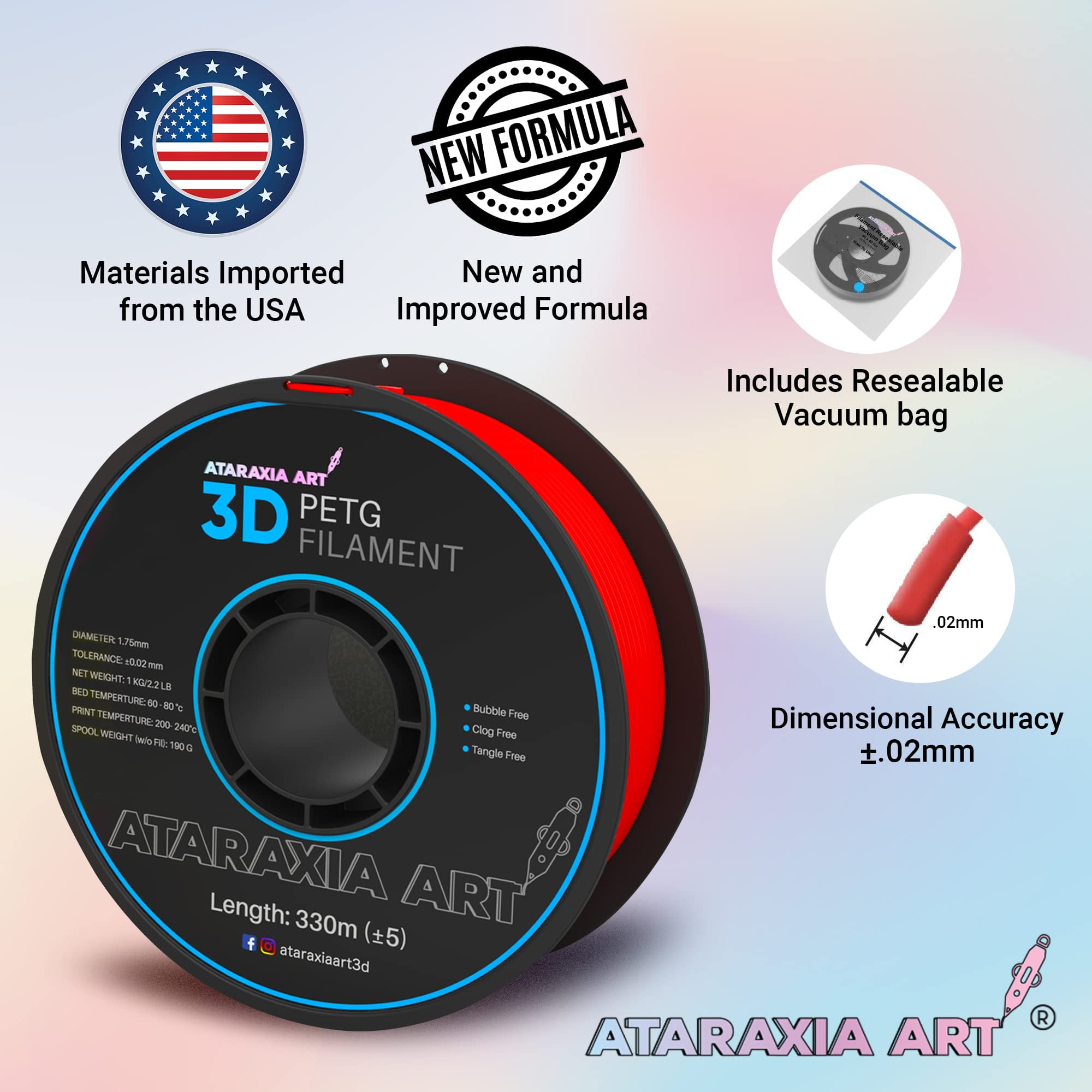 Ataraxia Art PETG Filament 1.75mm - Black