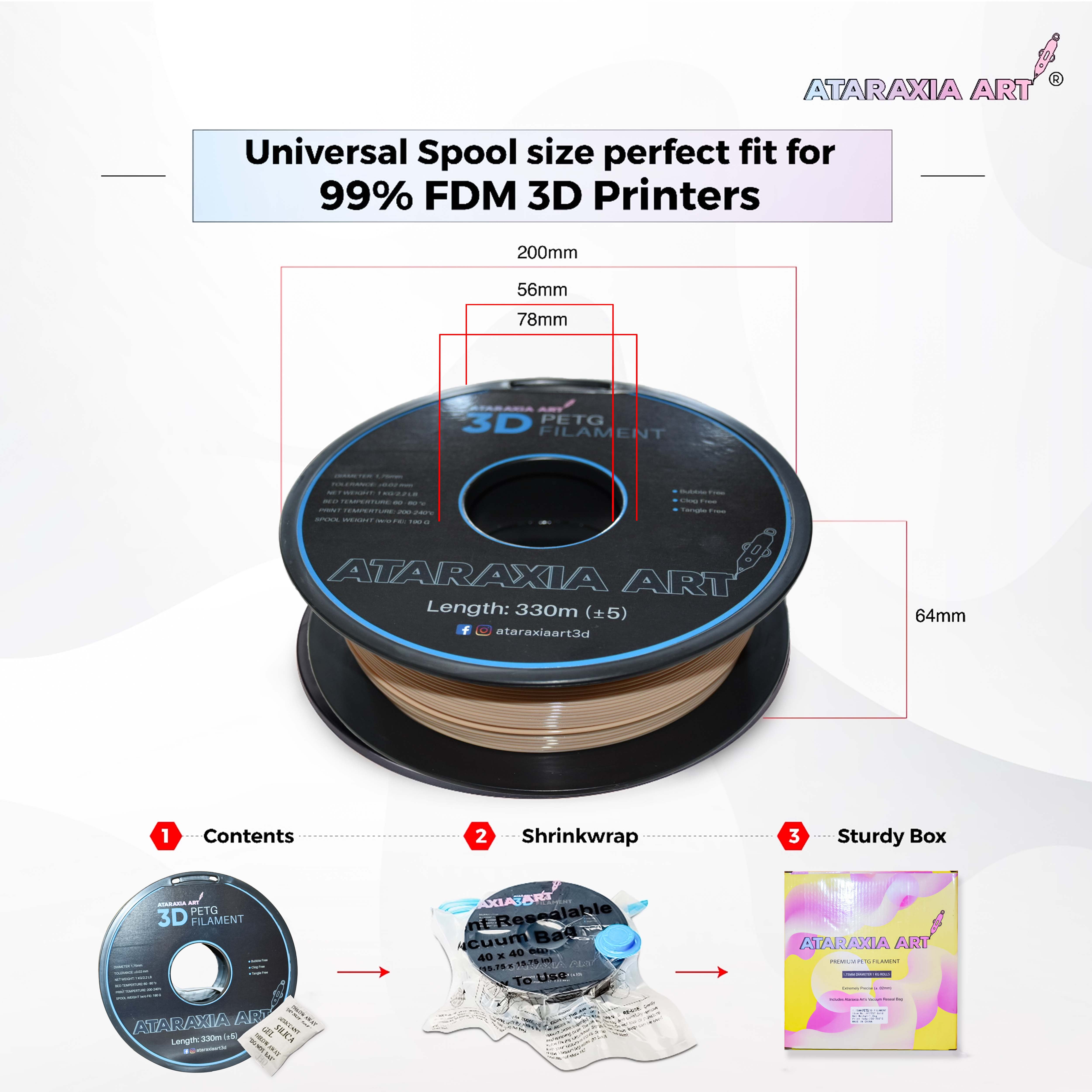 Ataraxia Art PETG Filament 1.75mm - Black
