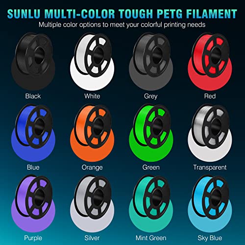 SUNLU 1.75mm PETG Filament - Black 1kg Spool