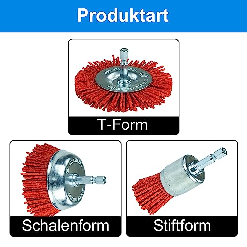 9 Pack Nylon Wire Brush Wheel & Cup Set