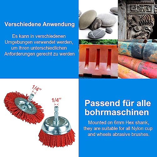 9 Pack Nylon Wire Brush Wheel & Cup Set