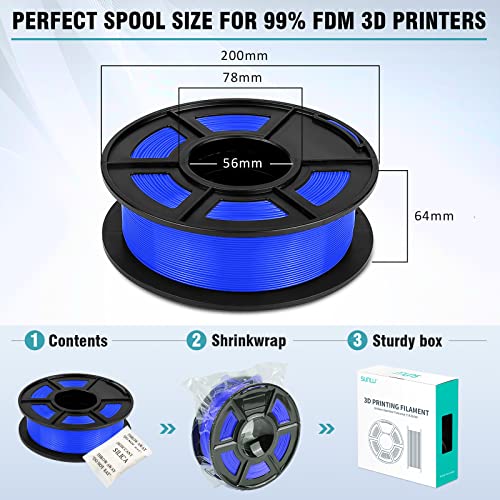 SUNLU PETG 3D Printer Filament - Blue 1.75mm