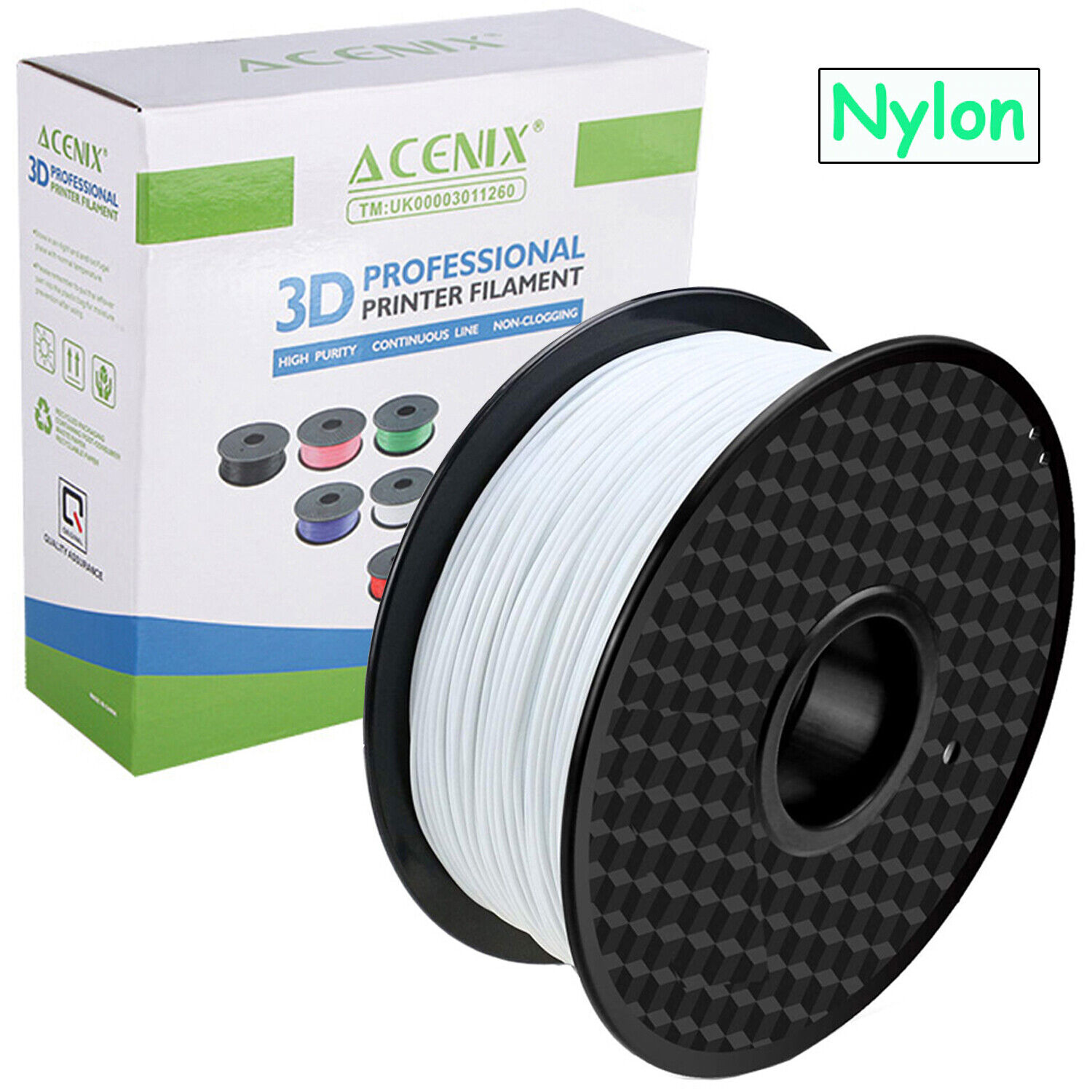 ACENIX® White Nylon Filament for 3D Printers