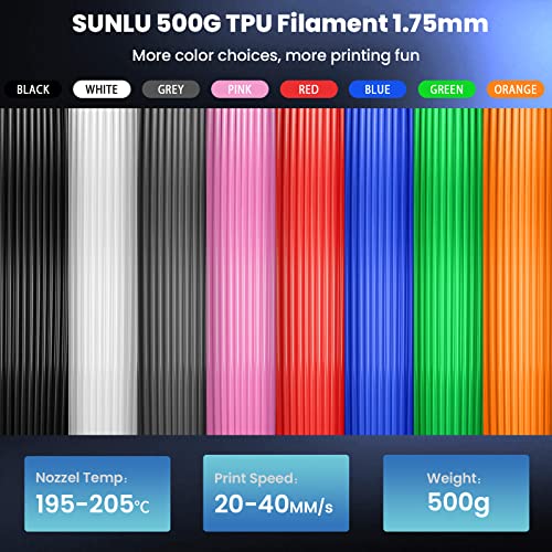 SUNLU 1.75mm Black TPU 3D Printer Filament