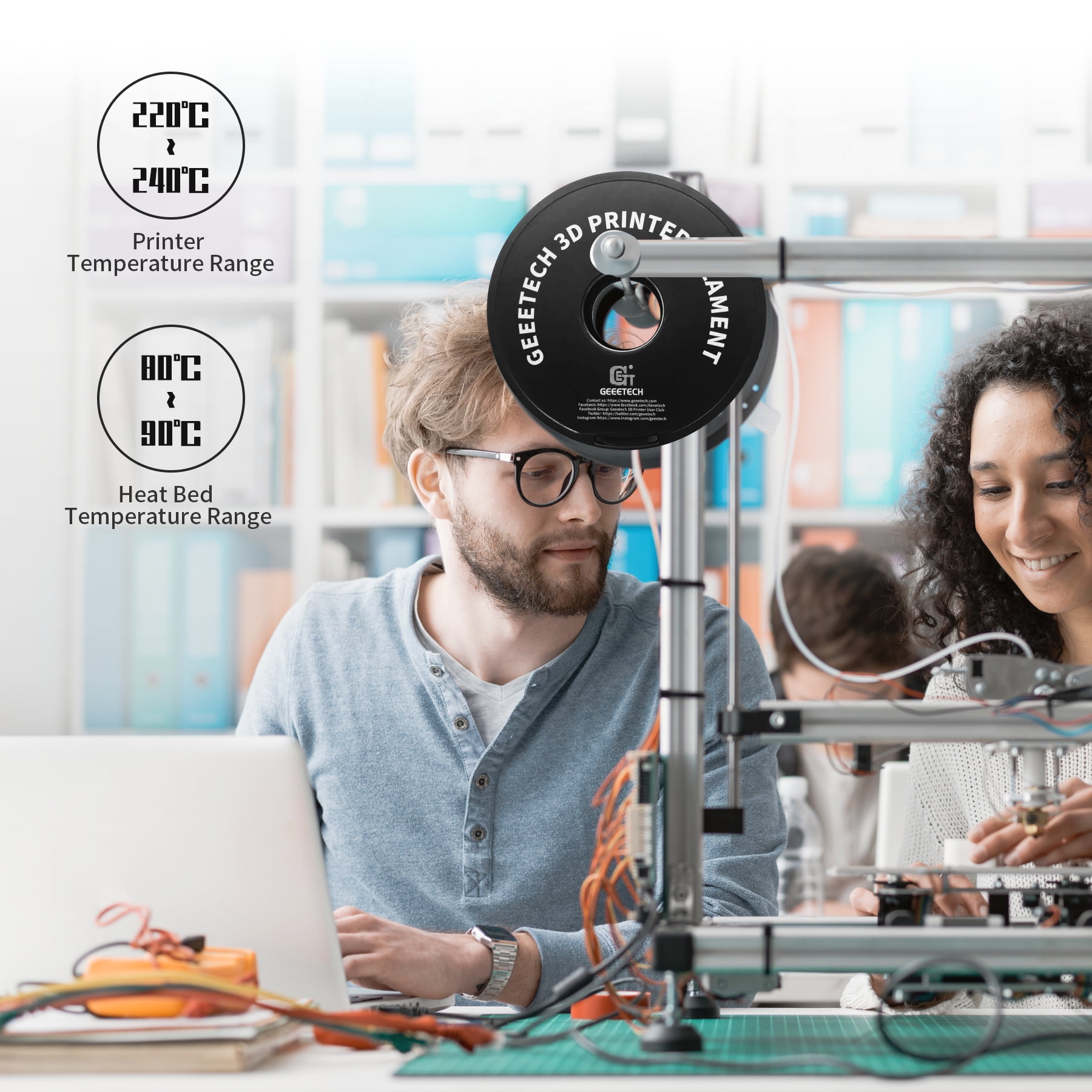 GEEETECH Black PETG 1.75mm Filament: Stronger Toughness