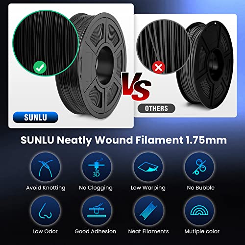SUNLU 1.75mm Black TPU 3D Printer Filament