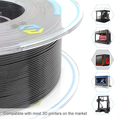 YOUSU Black 1.75mm PETG 3D Filament, 1kg