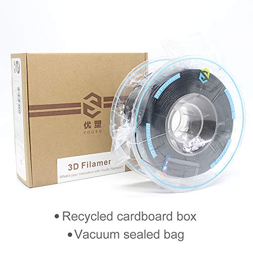 YOUSU Black 1.75mm PETG 3D Filament, 1kg