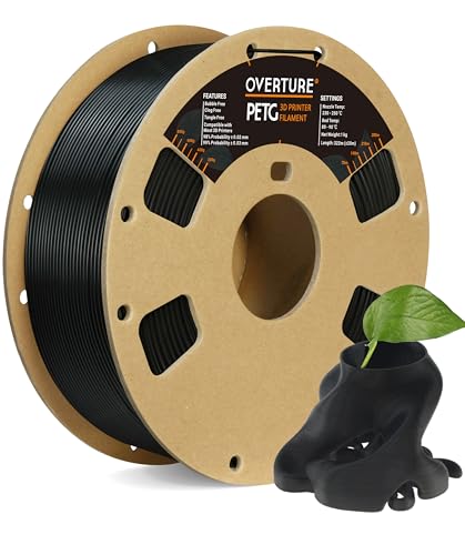 OVERTURE 1.75mm PETG Filament - 1kg Black