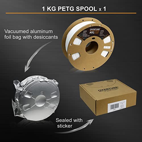 Overture 1.75mm PETG Filament for 3D Printers