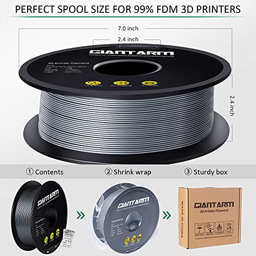 GIANTARM Silver PETG 3D Printer Filament - 1kg