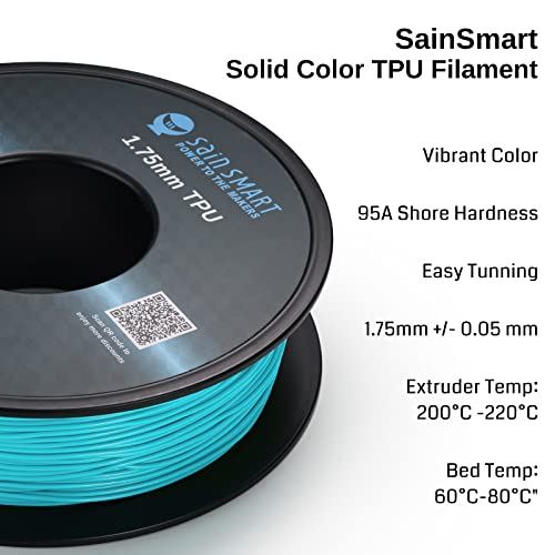 Neon Cyan Flexible TPU 3D Printer Filament