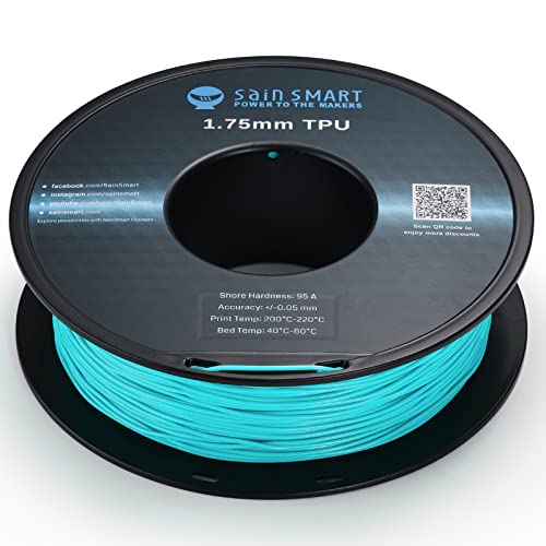 Neon Cyan Flexible TPU 3D Printer Filament
