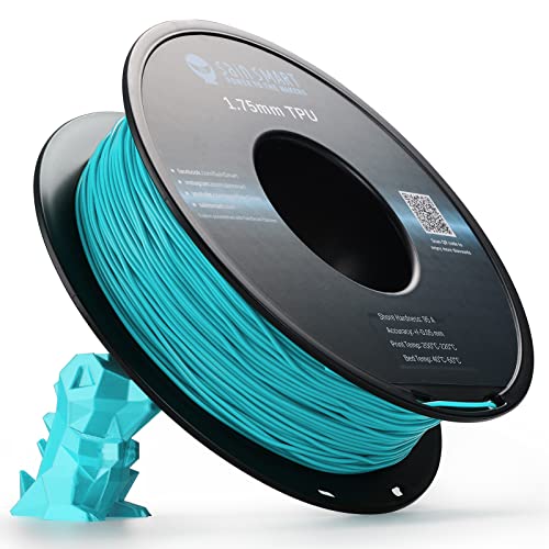 Neon Cyan Flexible TPU 3D Printer Filament