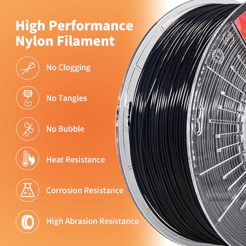 YXPOLYER 1.75mm Durable Nylon Filament - 1kg Black