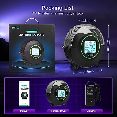 SUNLU 3D filament dryer and storage box