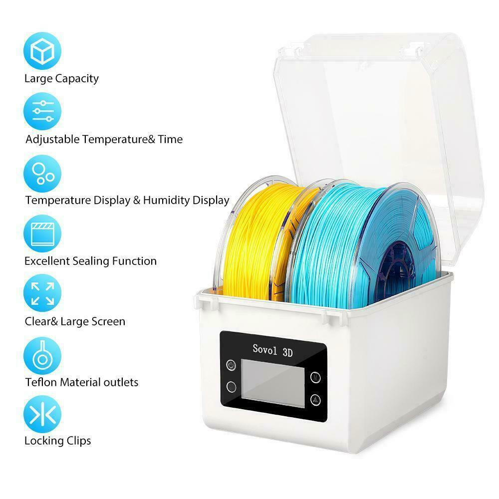 Sovol 3D Printer Dryer Box Filament 2 Rolls Keep Drying PLA/ABS/PETG/TPU US