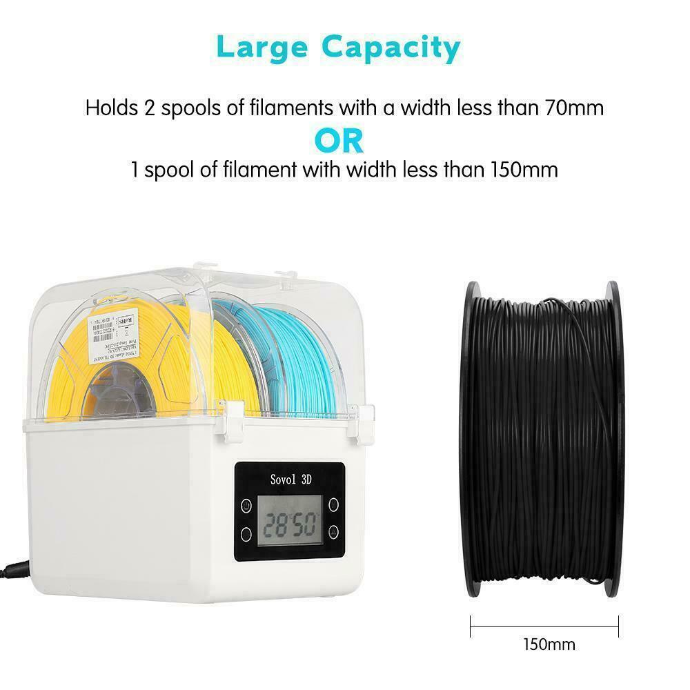 Sovol 3D Printer Dryer Box Filament 2 Rolls Keep Drying PLA/ABS/PETG/TPU US