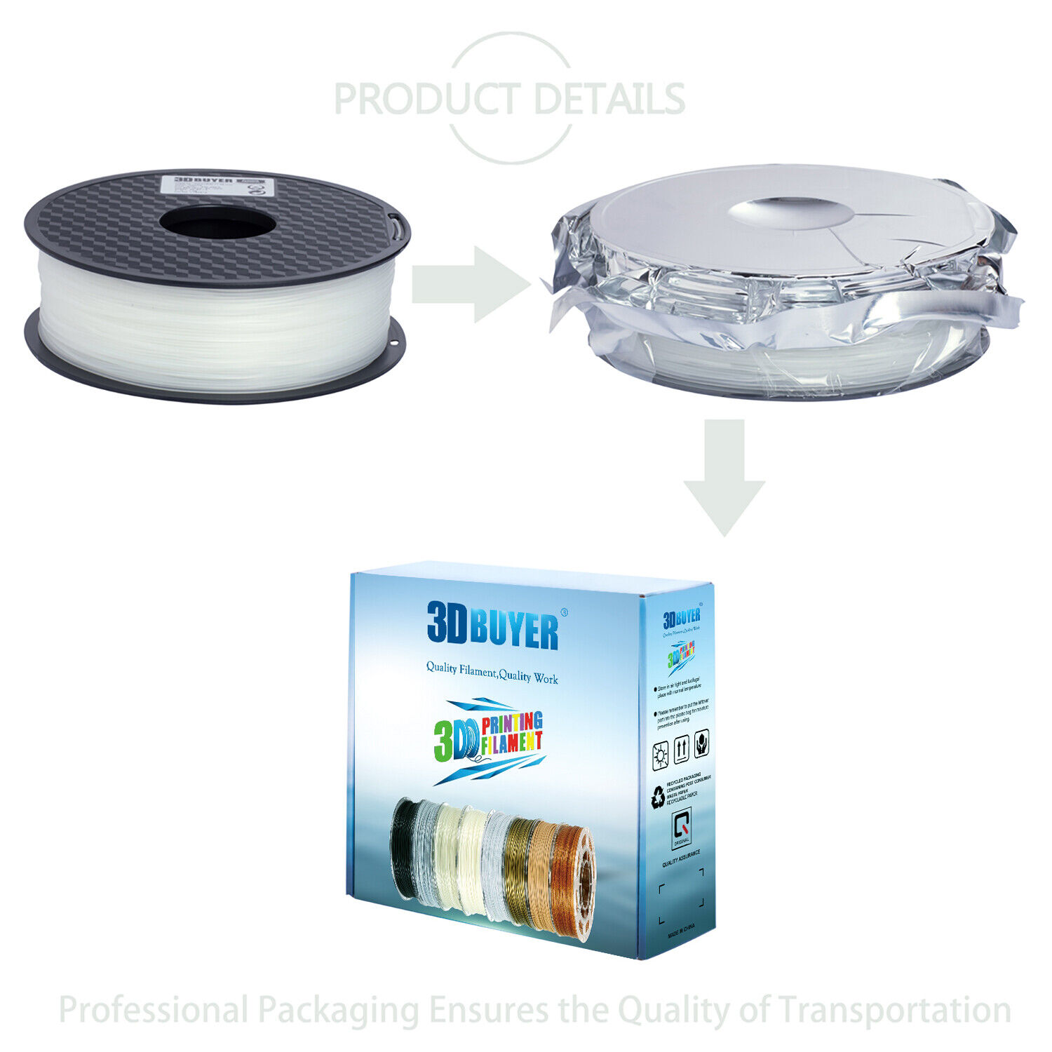 3DBUYER® Nylon Filament for 3D Printers (1.75mm/1Kg)