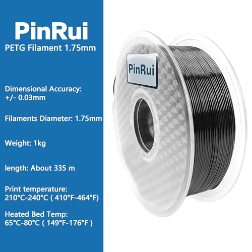 Black PETG 3D Printer Filament - 1kg