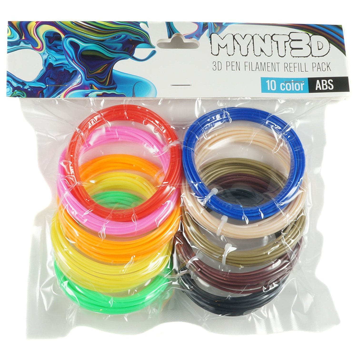 10 Color ABS 3D Pen Filament Pack