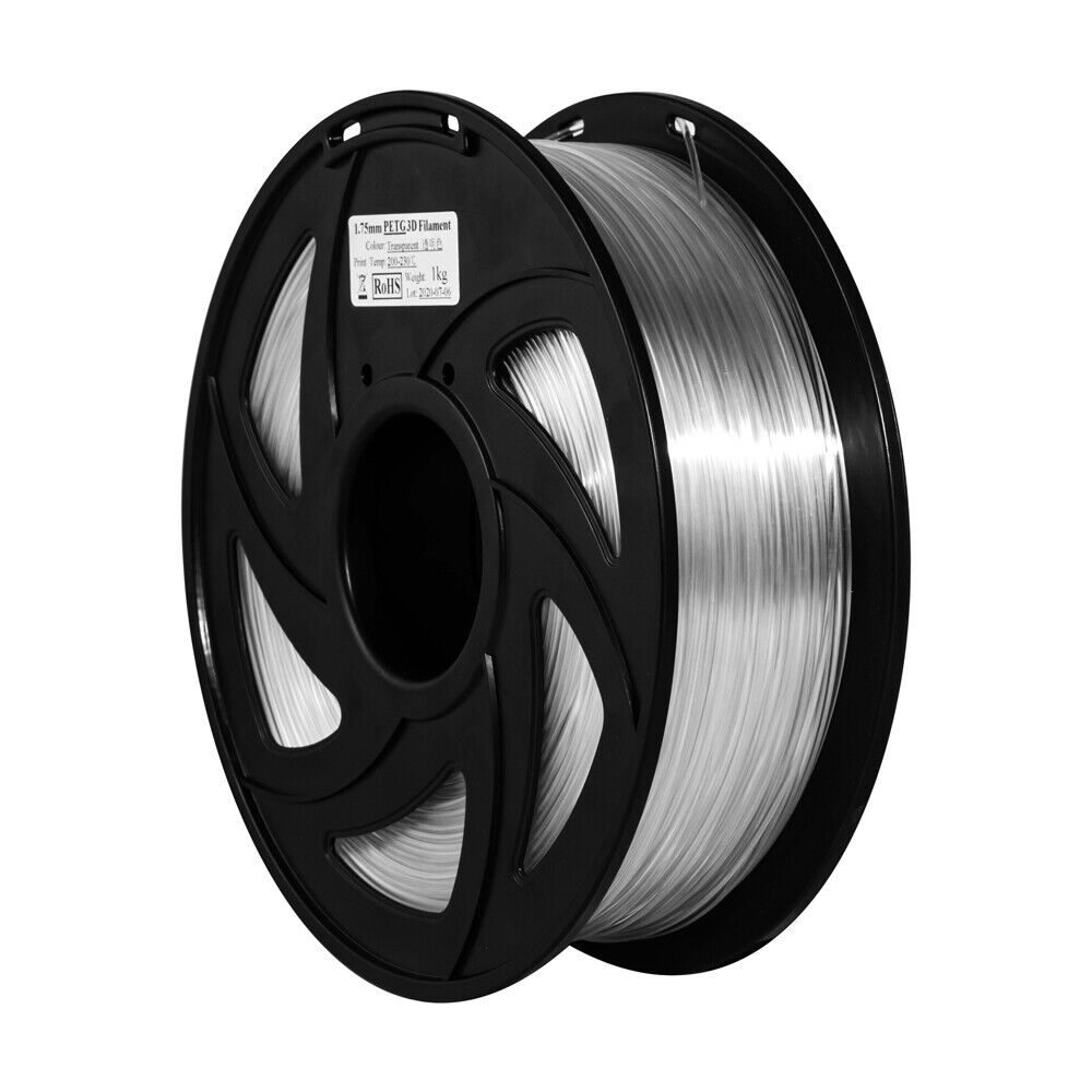 Clear PETG Filament 3D Printer 1kg 2.2lb Transparent Filaments FDM 3D pritner US