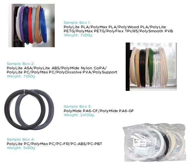 Polymaker Nylon Filament Sample Box, 1.75mm, Carbon/Glass Fiber Reinforced