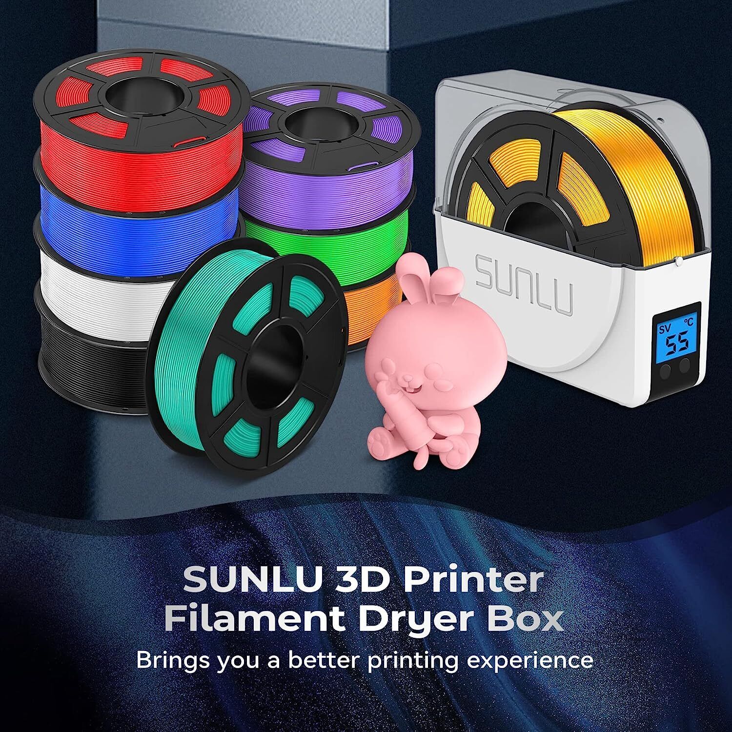 Sunlu S1 3D Printer Filament Dryer Box Filament Holder Storage Timer PLA PETG