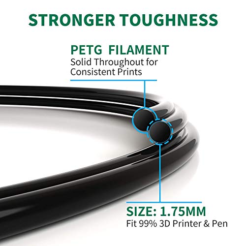 Black PETG 3D Printer Filament - 1kg Spool