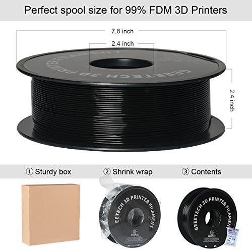 Black PETG 3D Printer Filament - 1kg Spool