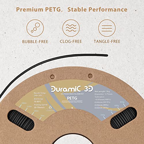 DURAMIC PETG 3D Filament - 1.75mm Black 1kg