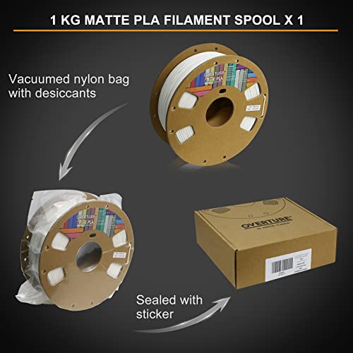 Matte White 3D Printer Filament 1.75mm, 1kg